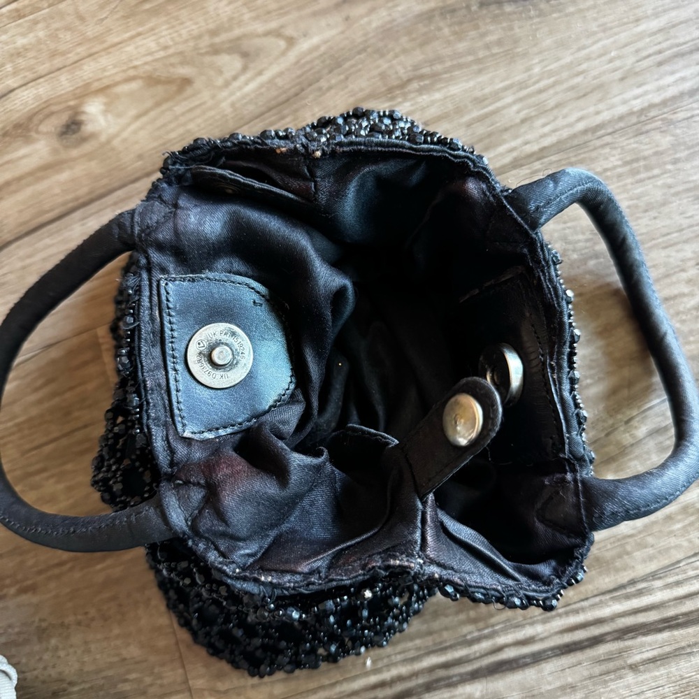 Vintage Black Beaded mini Handbag - Elegant Evening Bag y2k - Picture 4 of 4